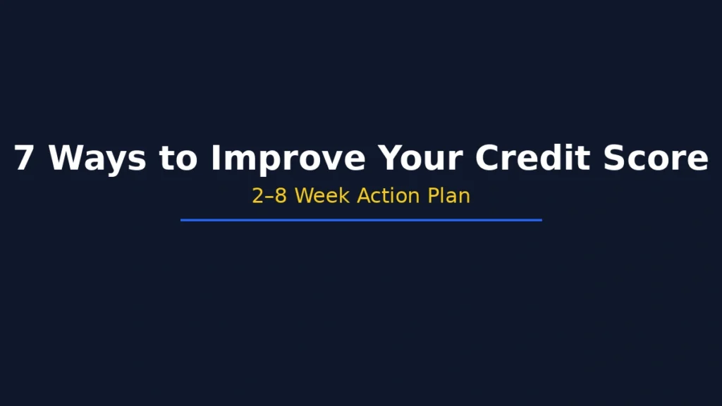 7 ways to improve your credit score with a 2 to 8 week action plan