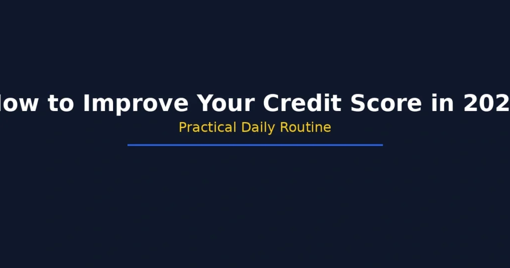 How to improve your credit score in 2026 with a practical daily routine
