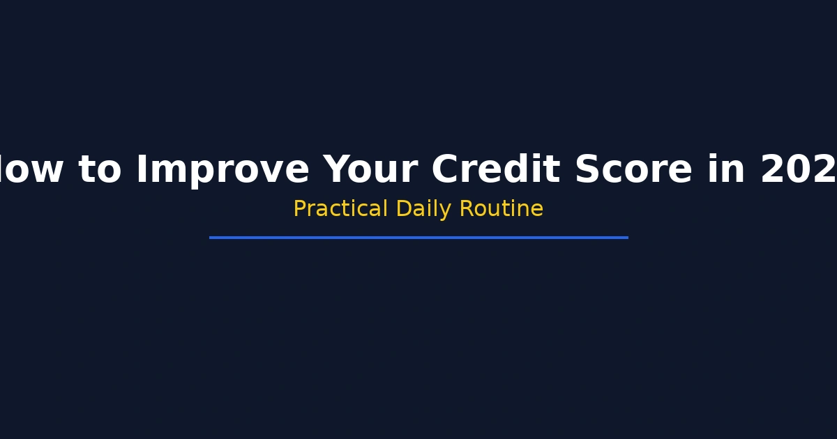 2026년 신용점수 올리는 방법(실전 루틴)