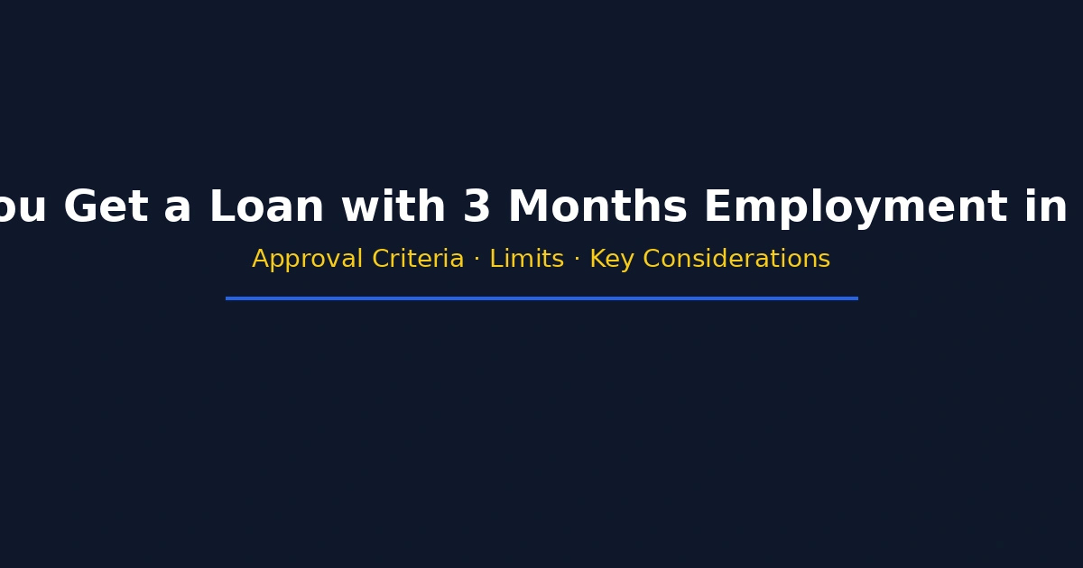 2026년 재직기간 3개월 대출 가능할까? 승인 기준·한도·주의사항 총정리