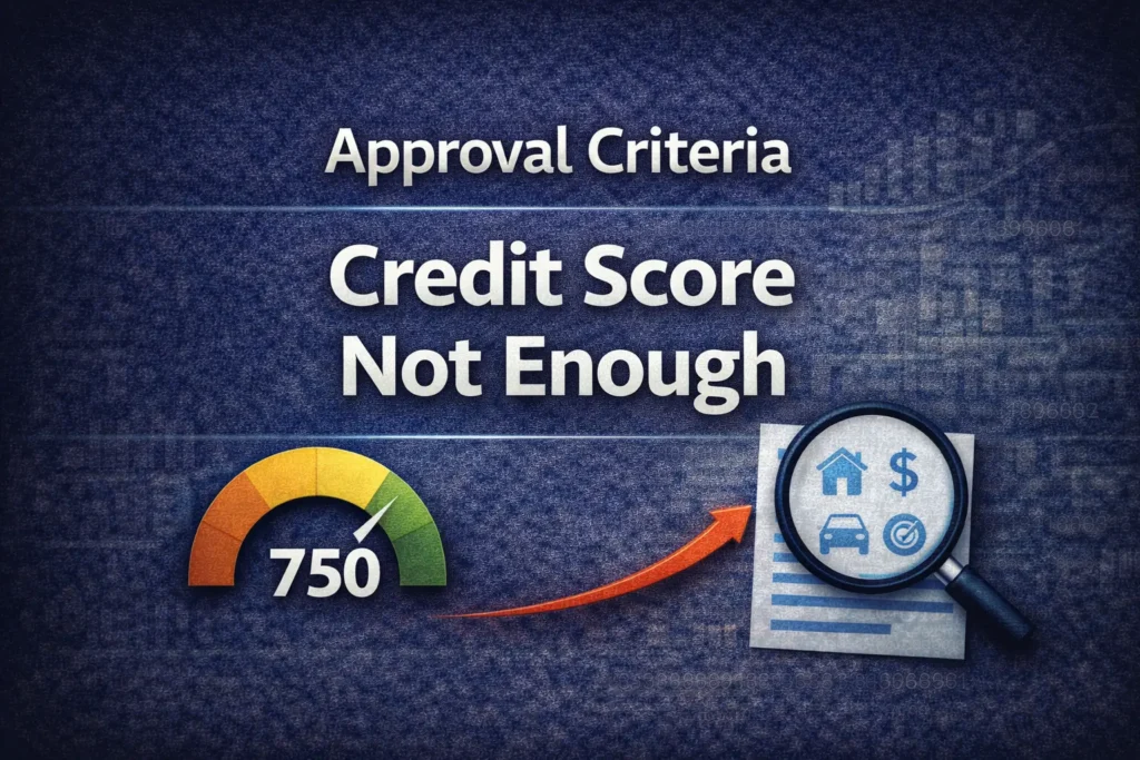 Loan approval criteria showing that credit score alone is not enough for loan approval