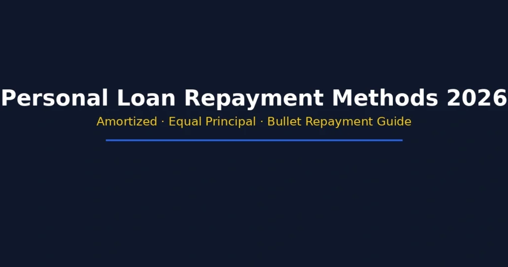 Personal loan repayment methods in 2026 including amortized equal principal and bullet repayment comparison guide