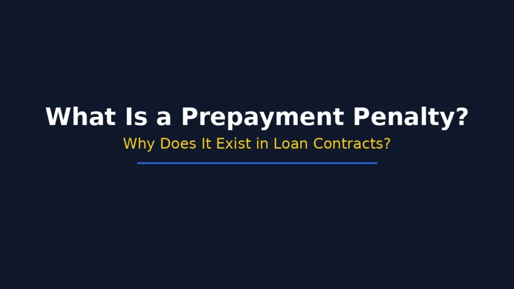 What a prepayment penalty is and why it exists in personal loan contracts