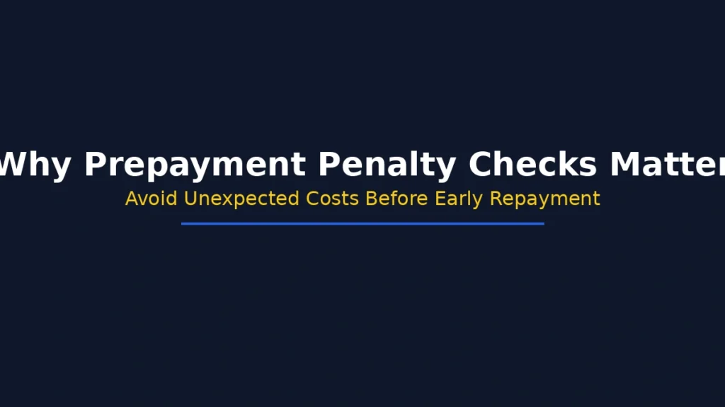 Why checking prepayment penalties is important before early loan repayment