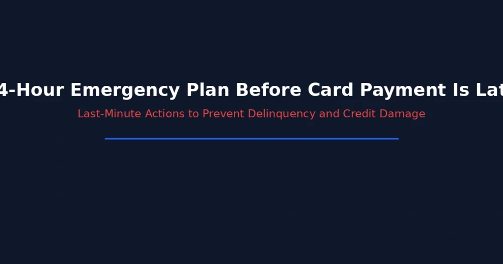24 hour emergency plan before credit card payment becomes late including last minute actions to prevent delinquency