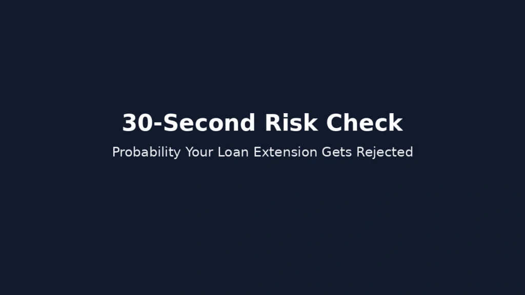 30 second risk check estimating probability that personal loan extension will be rejected