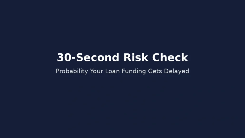 30 second risk check estimating probability that personal loan funding will be delayed after approval