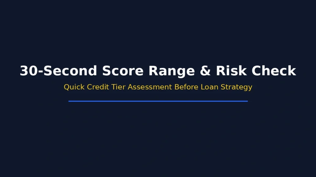 30 second credit score range and risk check for quick tier assessment before choosing a loan strategy
