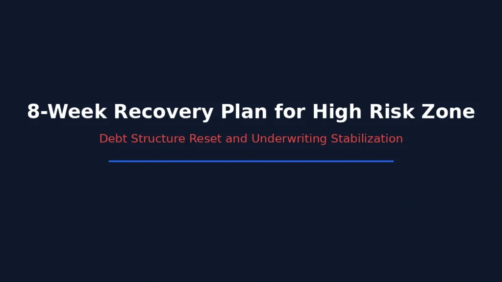 Eight week recovery plan for high risk credit zone focusing on debt structure reset and underwriting stabilization