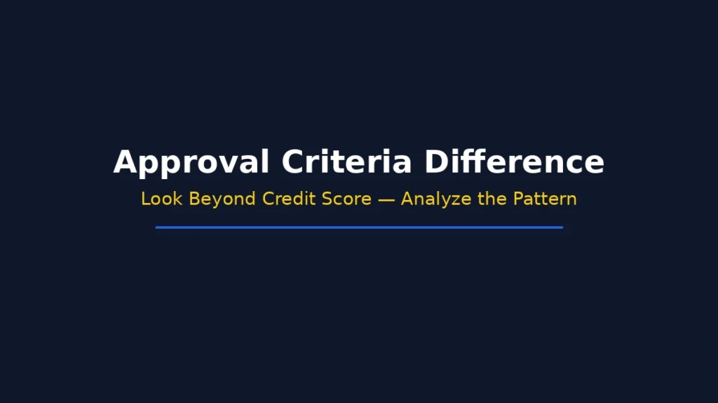 Approval criteria difference showing why analyzing credit patterns matters more than just credit score