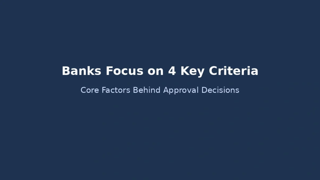 Four key criteria banks use to evaluate loan approval including income employment debt and credit profile