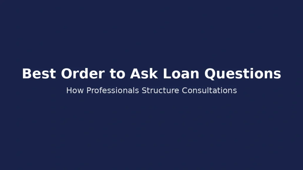 Best order to ask questions during a personal loan consultation to avoid mistakes