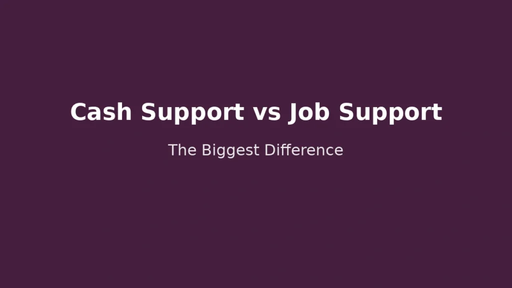 Difference between cash support focused programs and job support focused programs and how to choose