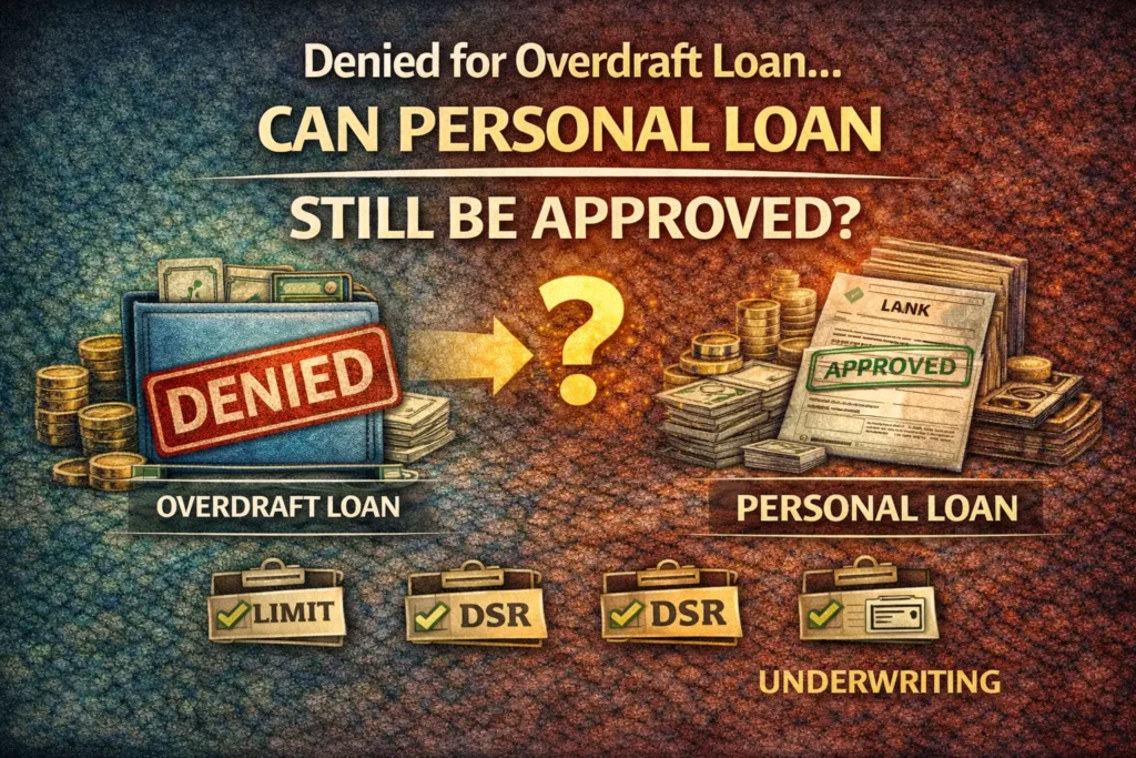 Difference between credit line rejection and personal loan approval including limit DSR and loan screening criteria