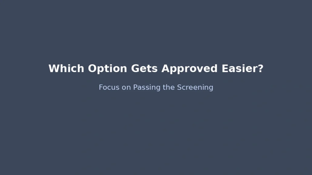 Which loan option is easier to get approved based on screening criteria and risk evaluation factors