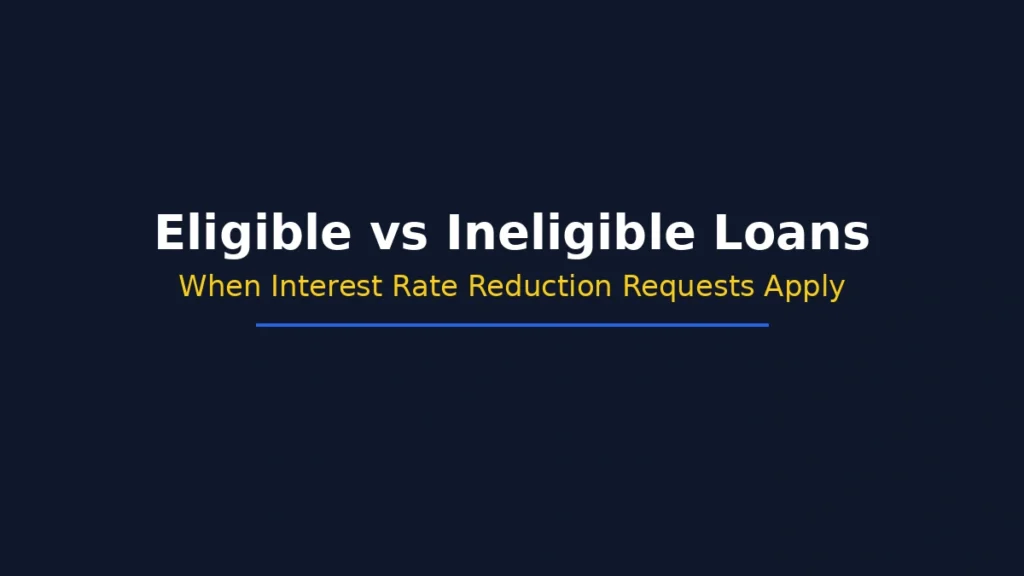 Eligible vs ineligible loans for interest rate reduction requests explained