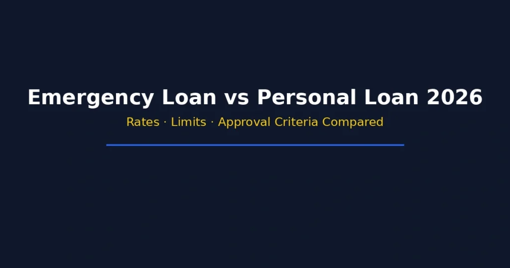 Emergency loan vs personal loan comparison in 2026 including rates limits and approval criteria