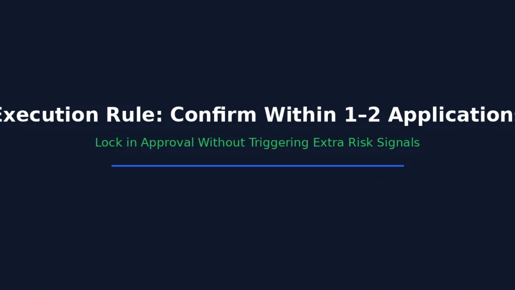 Execution rule to confirm loan approval within one to two applications without triggering extra risk signals
