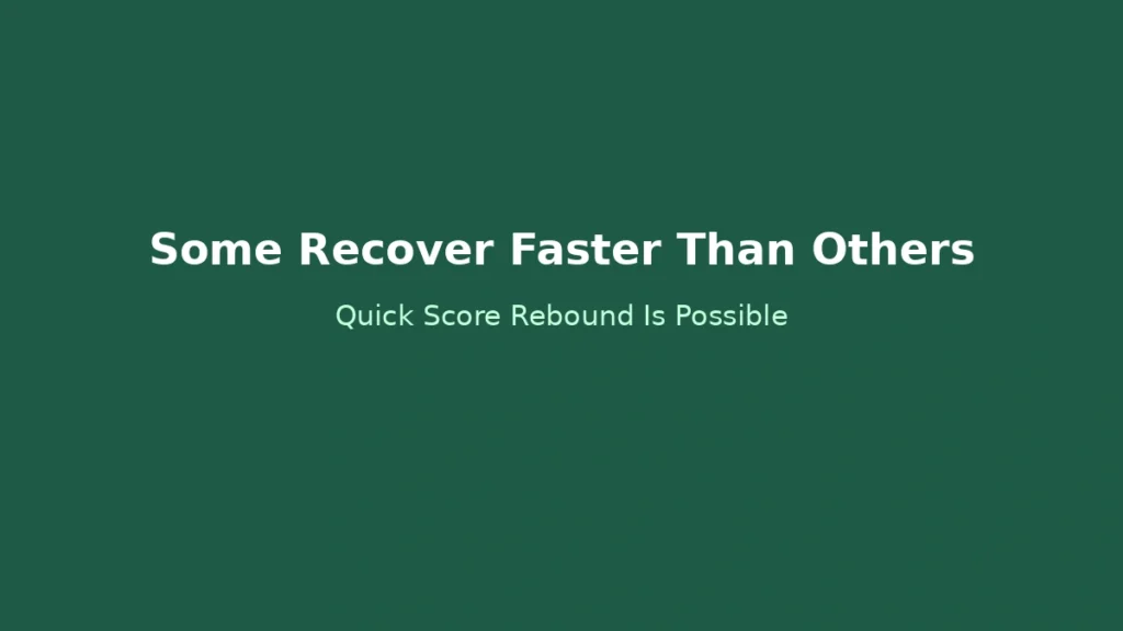 Cases where credit score recovers quickly after debt repayment or revolving cancellation due to improved utilization and profile