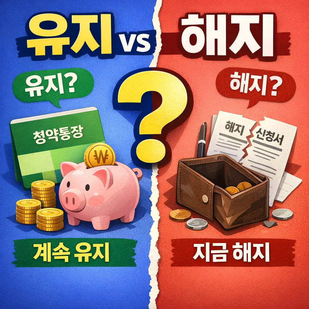 청약통장 해지, 지금 하면 손해일까? 유지가 유리한 사람 vs 끊어도 되는 사람 기준