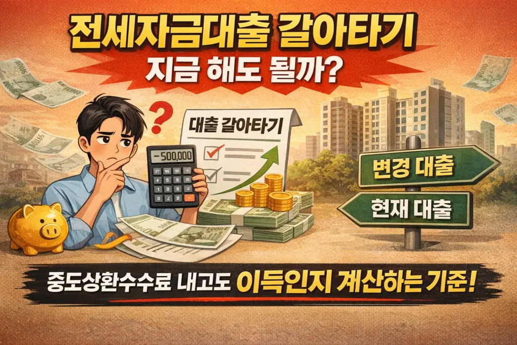 Jeonse loan refinancing decision including prepayment penalty and how to calculate if switching is beneficial