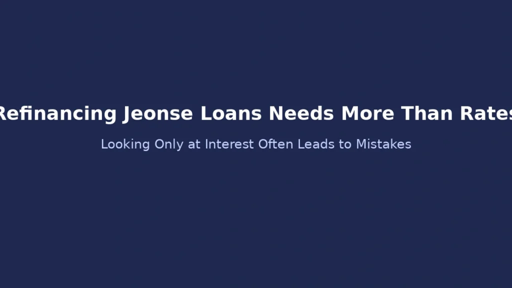 Refinancing jeonse loan decisions should not rely only on interest rates due to hidden costs and conditions