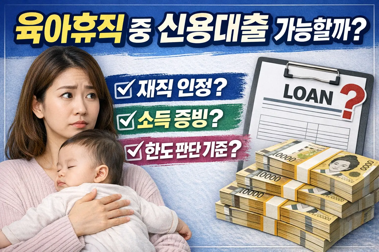 육아휴직 중 신용대출 가능할까? 재직 인정·소득증빙·한도 판단 기준 정리