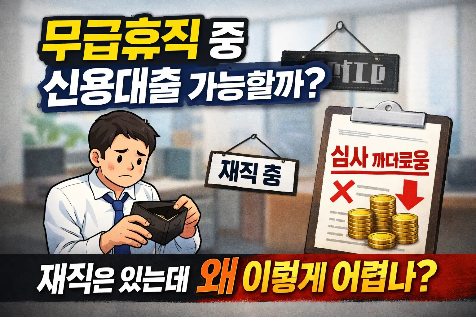 무급휴직 중 신용대출 가능할까? 재직은 살아 있어도 심사가 까다로워지는 이유