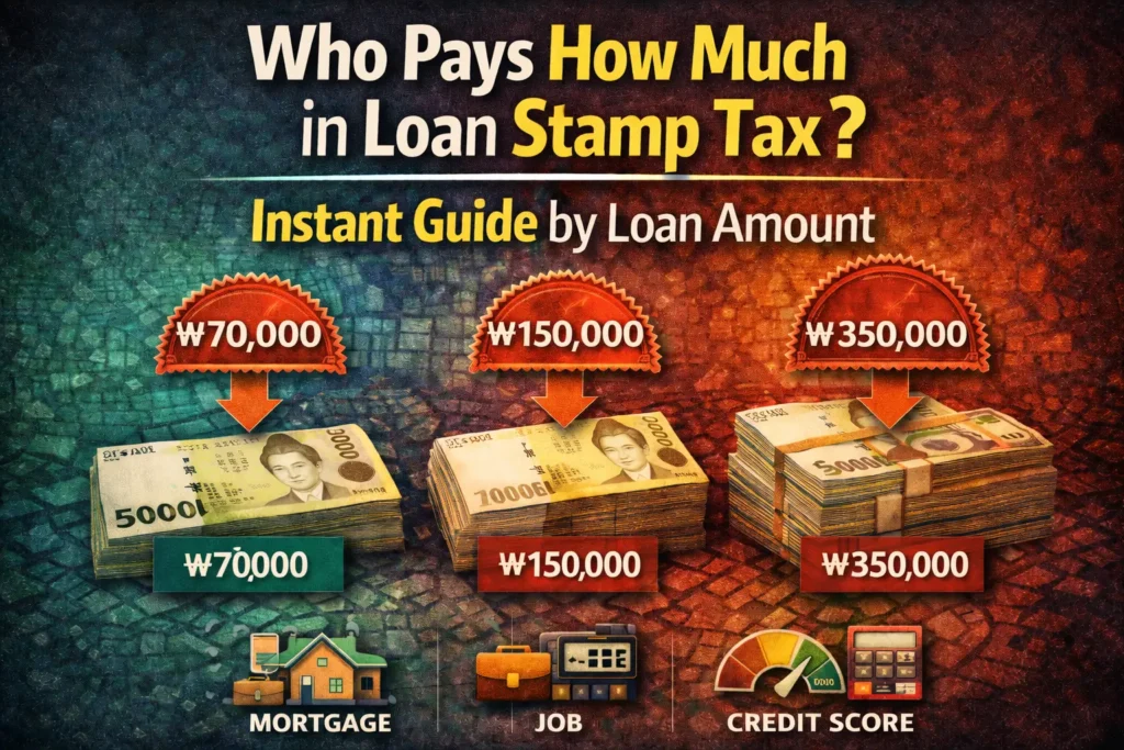 Loan stamp tax amount by loan size showing tax costs for different loan ranges