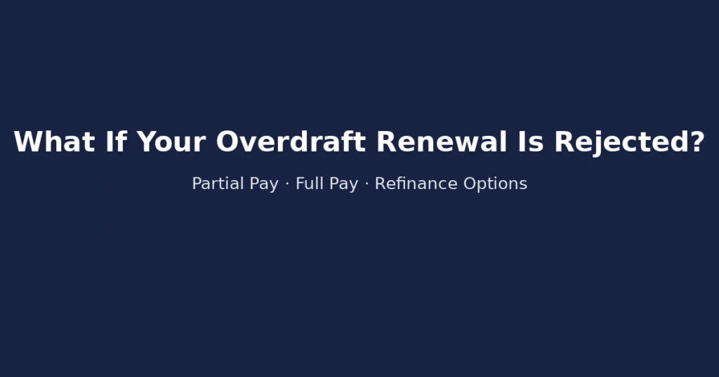 What to do if overdraft loan renewal is rejected including partial repayment full repayment and refinancing options