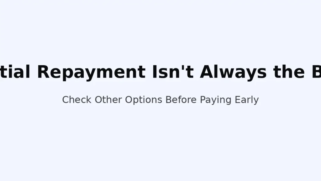 Partial repayment of a loan is useful but not always the best option depending on the situation