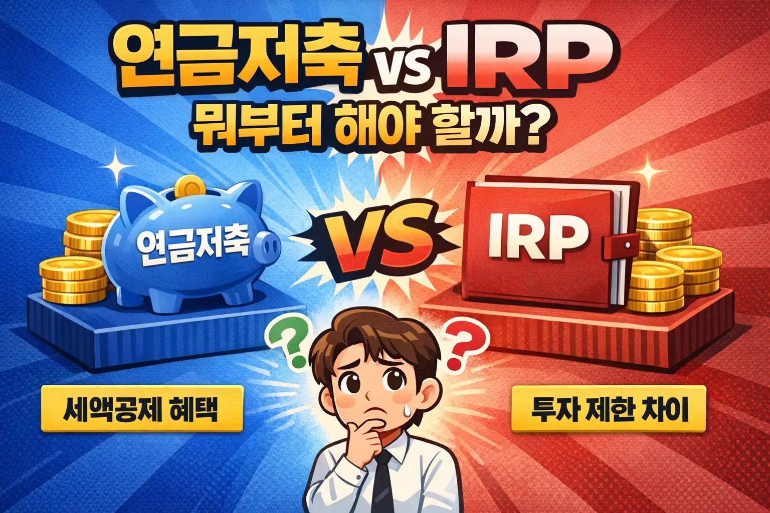 연금저축 vs IRP, 뭐부터 해야 할까? 세액공제·중도인출·투자제한 차이 정리