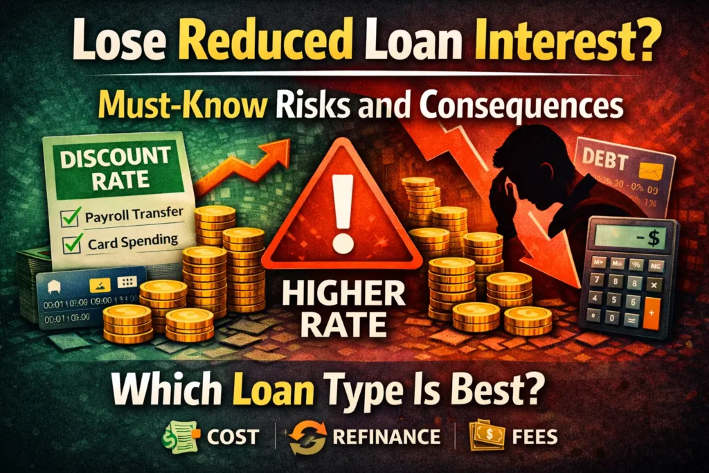 What happens if you fail to meet personal loan discount rate conditions such as payroll transfer or card spending