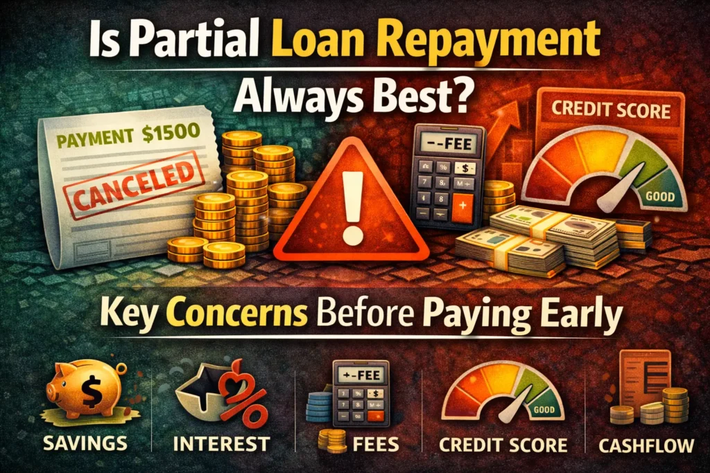 Personal loan partial repayment pros and cons including fees interest savings credit score and cash flow considerations