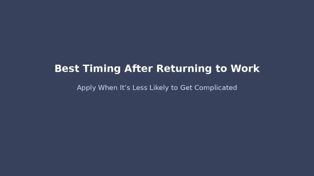 Best timing to apply for a loan after returning to work to avoid approval issues and unstable income evaluation