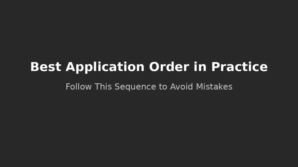 Best application order to avoid mistakes in health insurance dependent qualification and cost planning
