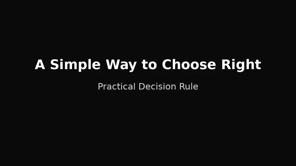 Practical decision rule to choose the right support type and avoid mistakes in real situations