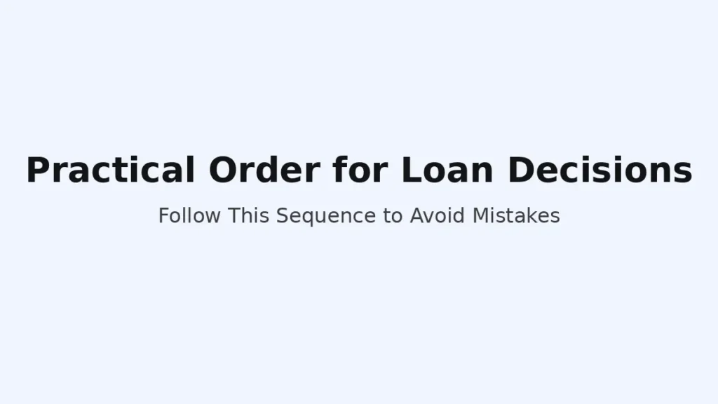 Practical order for deciding personal loan amount and term to avoid common borrowing mistakes