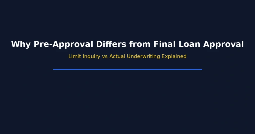 Why loan pre approval differs from final loan approval including limit inquiry and underwriting differences