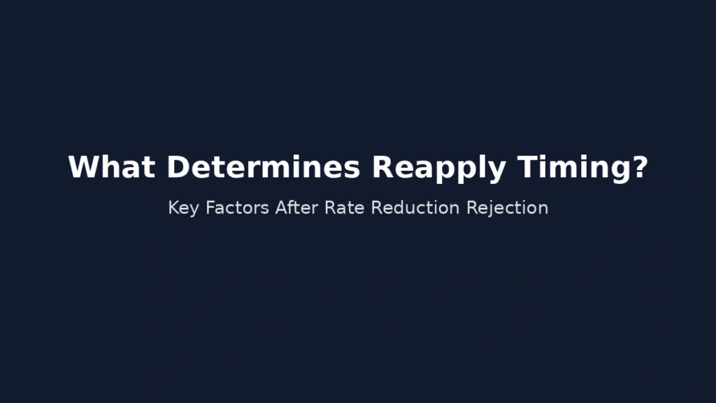 Key factors that determine reapplication timing after interest rate reduction rejection