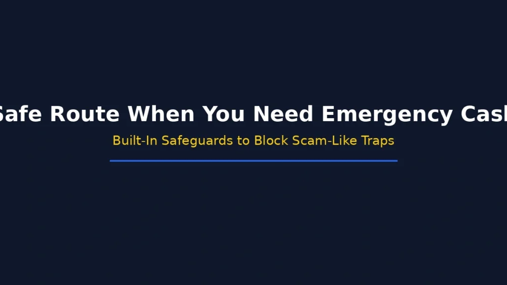 Safe route when you need emergency cash with built in safeguards to block scam risks