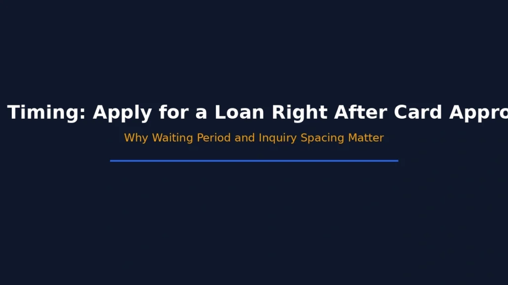 Safe timing strategy for applying for a loan after new credit card approval including waiting period and inquiry spacing