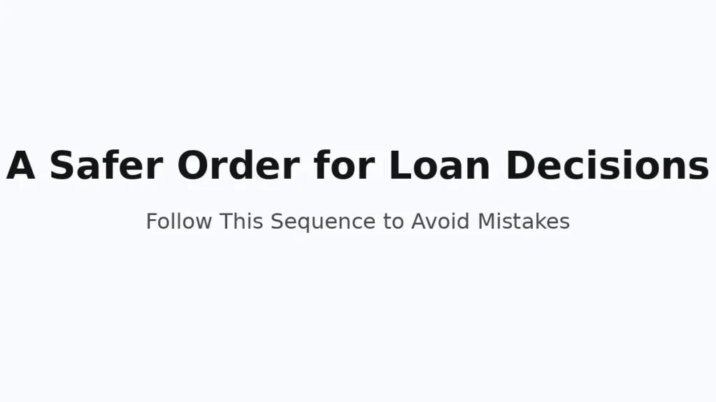 Practical order to evaluate loan options to avoid common decision mistakes