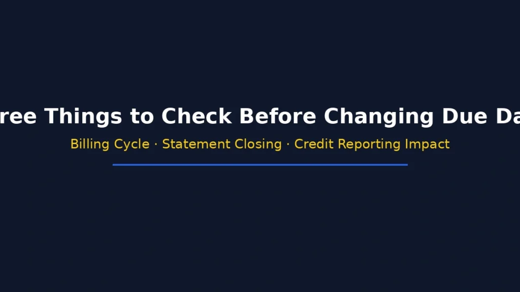 Three things to check before changing credit card due date including billing cycle statement closing and credit reporting impact