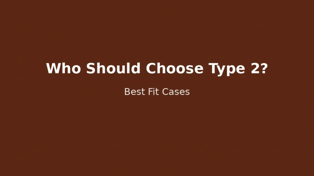 Who should choose type 2 support program and best fit cases explained