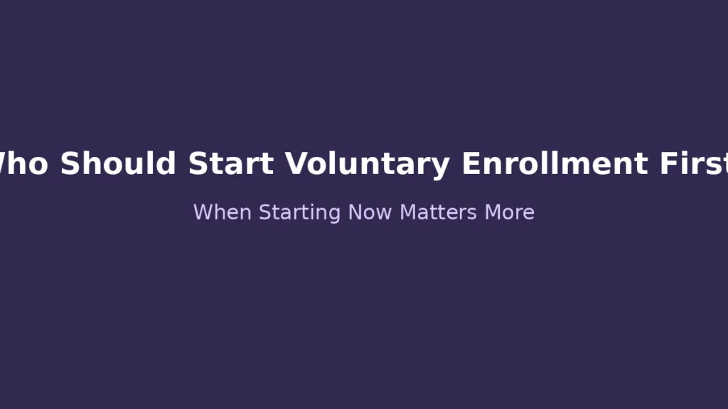 Who should prioritize voluntary enrollment and when starting contributions now matters more