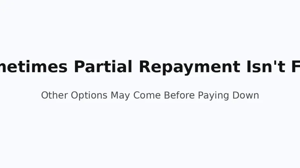 Situations where options other than partial loan repayment may be better to consider first