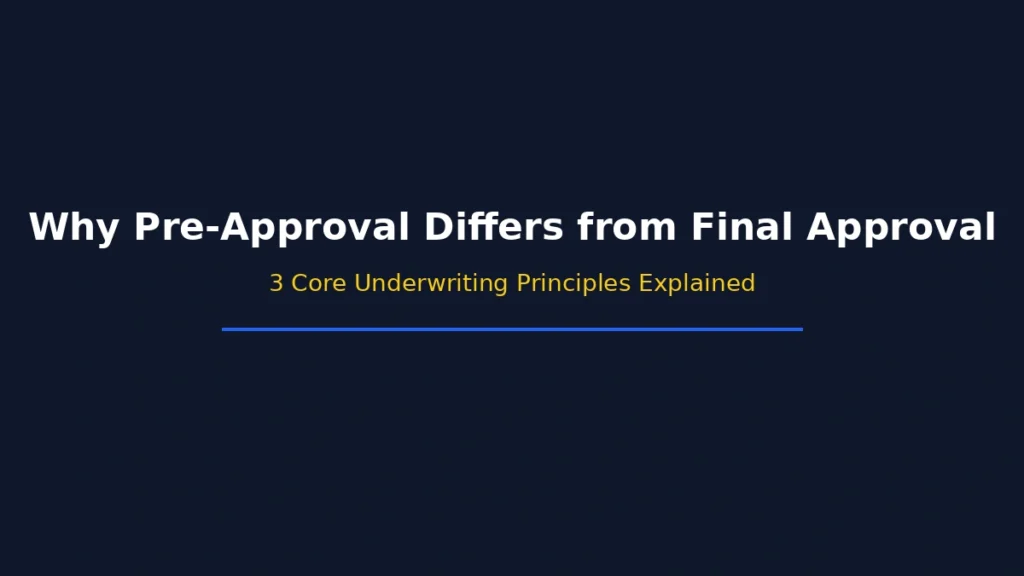 Why loan pre approval differs from final approval based on three core underwriting principles