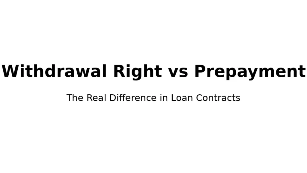 Difference between loan withdrawal right and loan prepayment in personal loan contracts